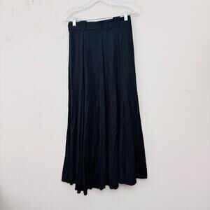 Lady Reiner Cowgirl Couture Black Flowy Pleated Long Skirt Women’s Size 4